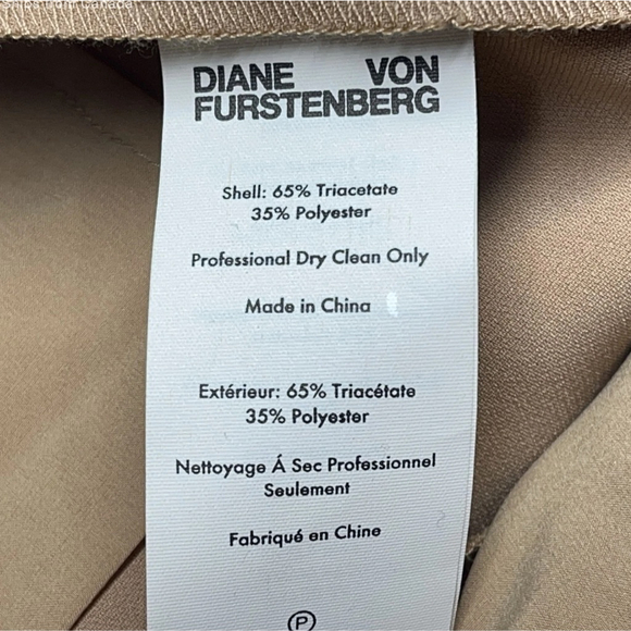 Diane von Furstenberg Camel Pleat Front Pants Size 12 - Picture 5 of 10